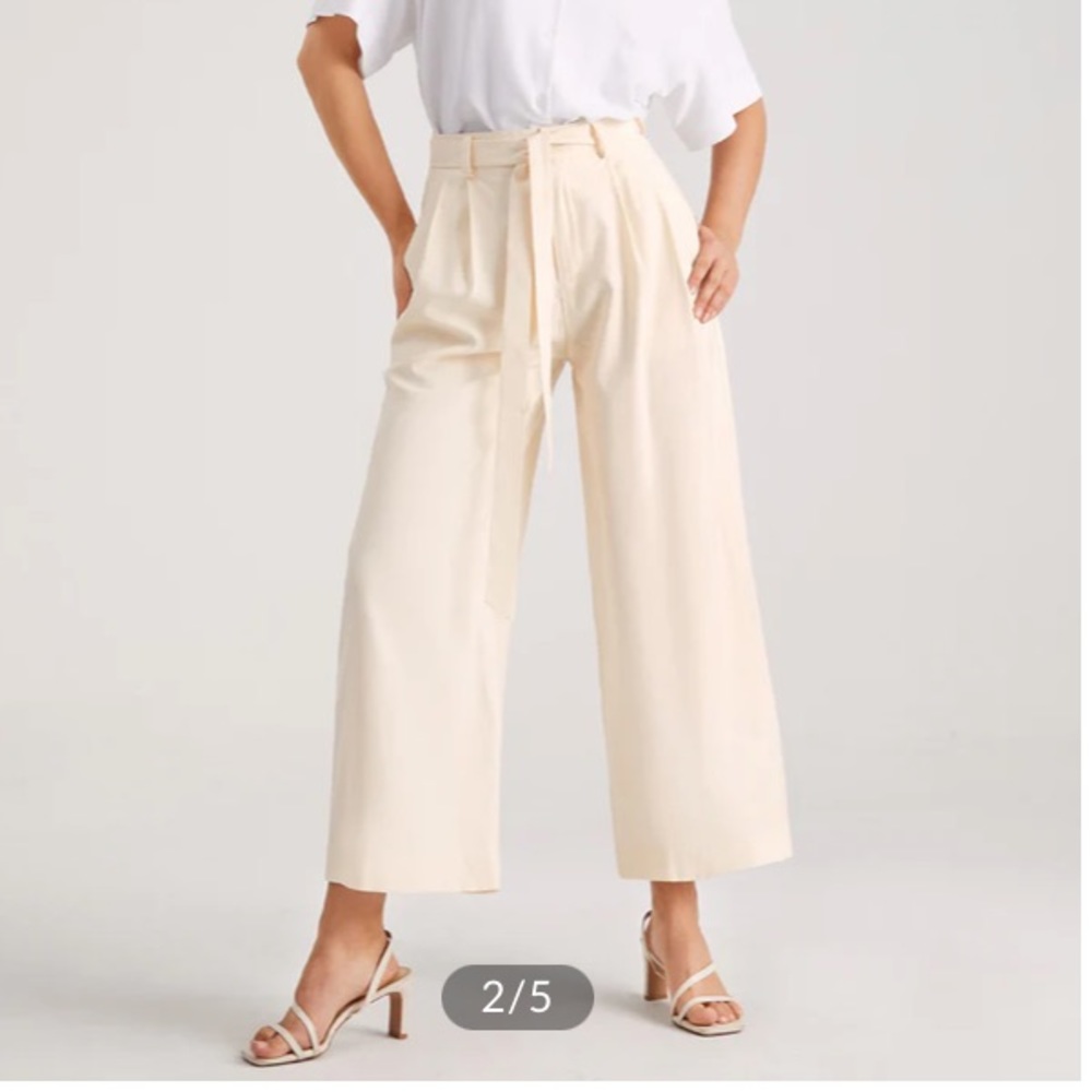 Belted Wide Leg Pleat Front Trousers - Commense Brand